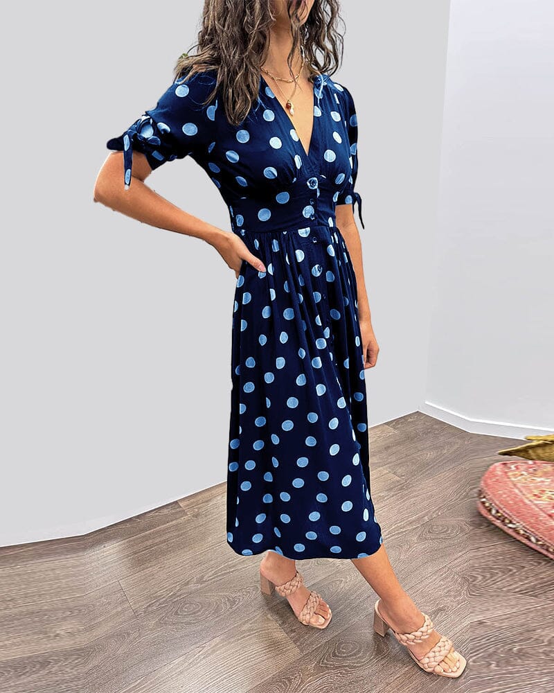 Bellamy | Polka Dots V-Neck Dress