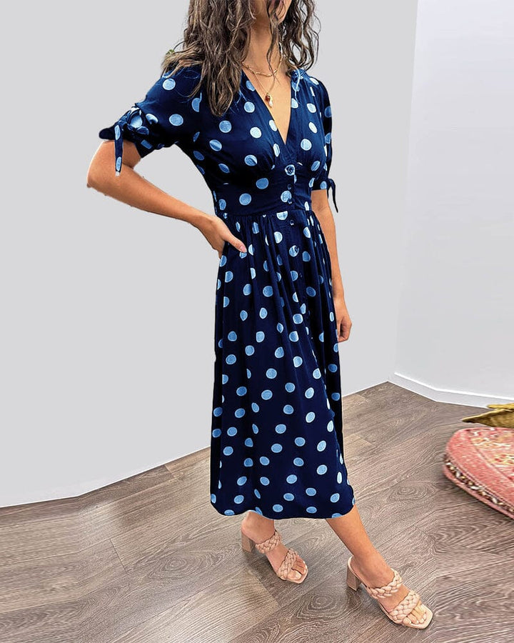 Bellamy | Polka Dots V-Neck Dress