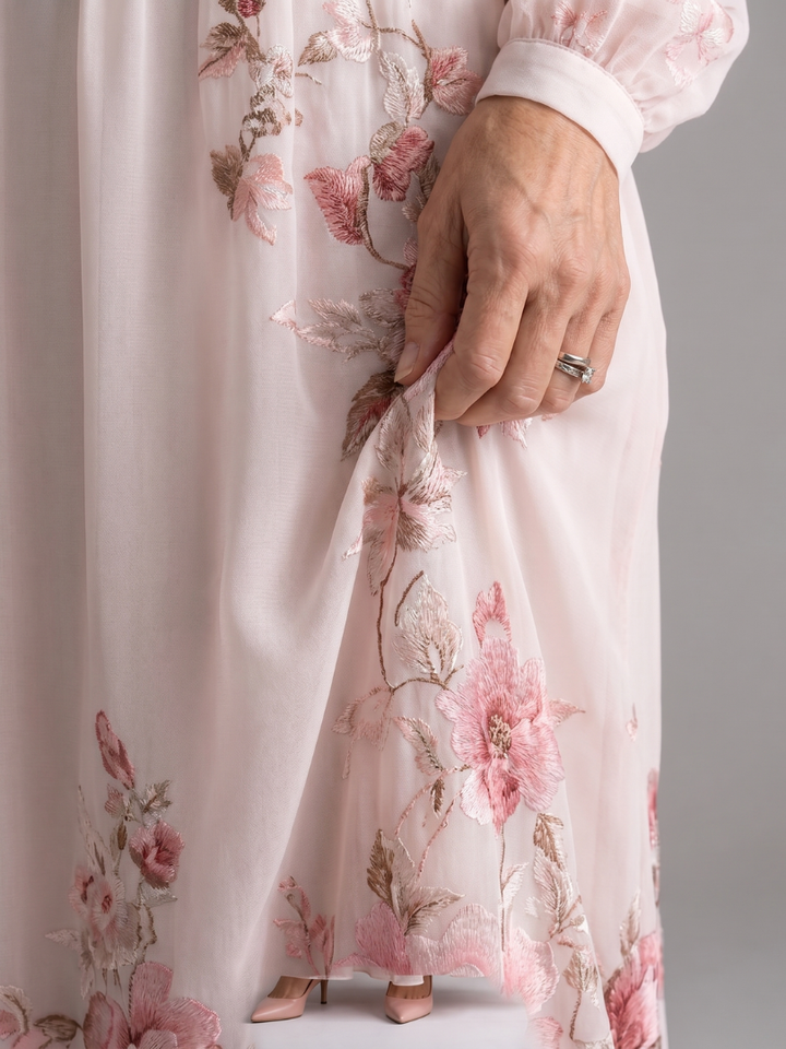 Musal | Long Sleeve Natural Flow Midi Dress