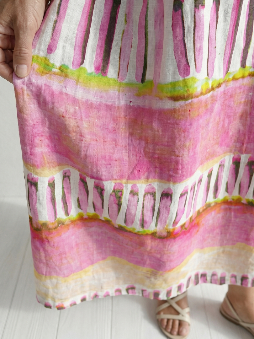 Calla | Easy Flow Patterned Stripe Midi Dress