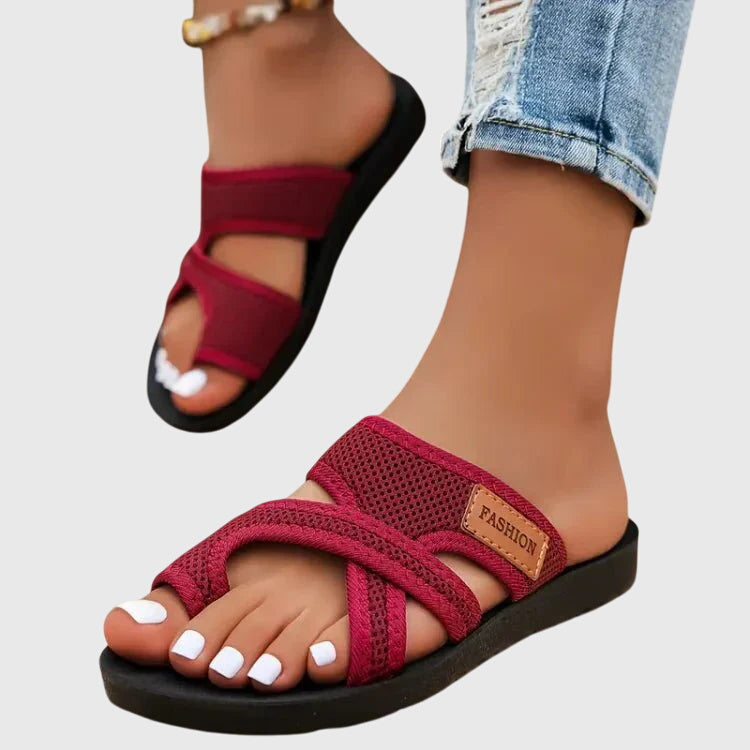 Isabelle | Sporty Cross Strap Slide Sandals