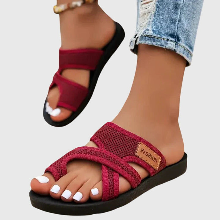 Isabelle | Sporty Cross Strap Slide Sandals