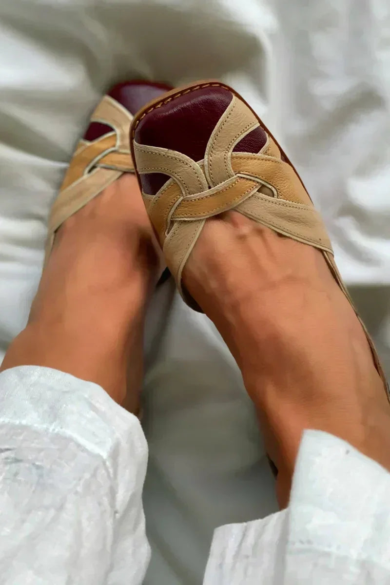 Vynelle | Tri-Colour Slip-On Flats