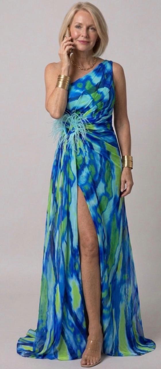 Helen | Vibrant Draped Dress