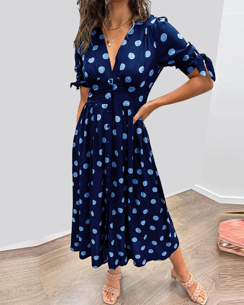 Bellamy | Polka Dots V-Neck Dress