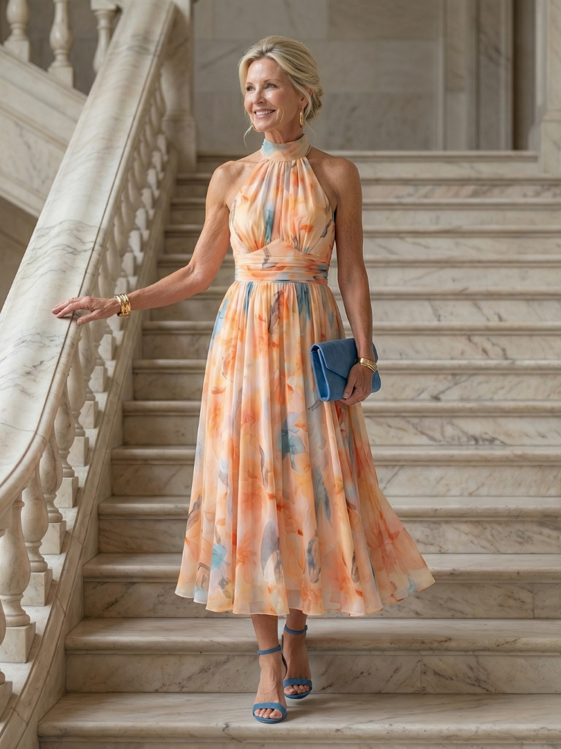 Scarlett | Soft Halter Midi Dress