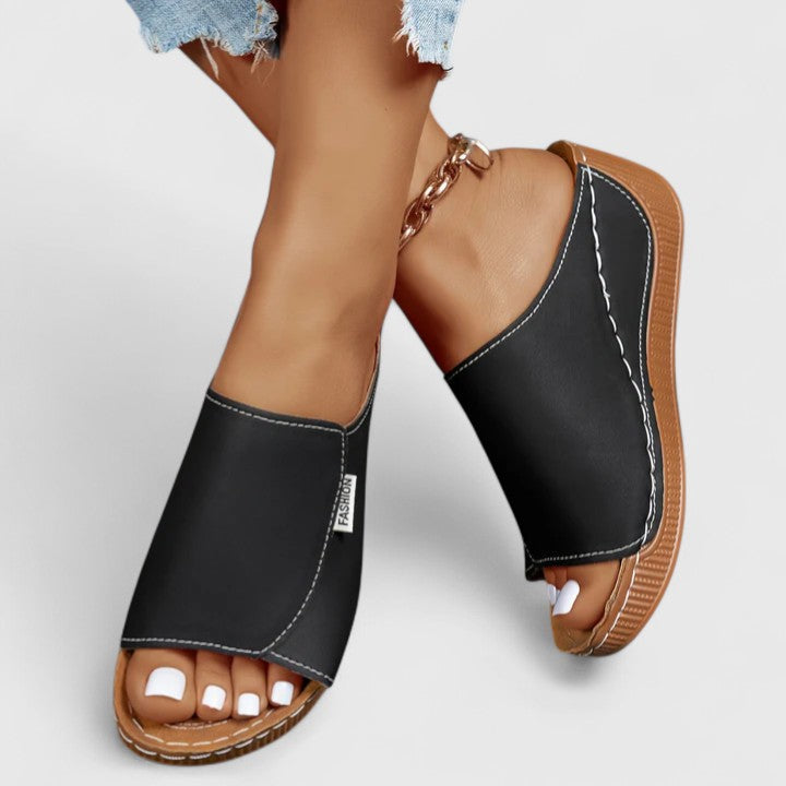 Celestine | Minimalist Wedge Slide Sandals