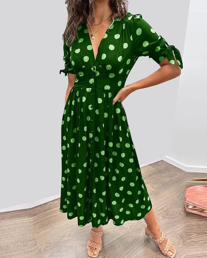 Bellamy | Polka Dots V-Neck Dress