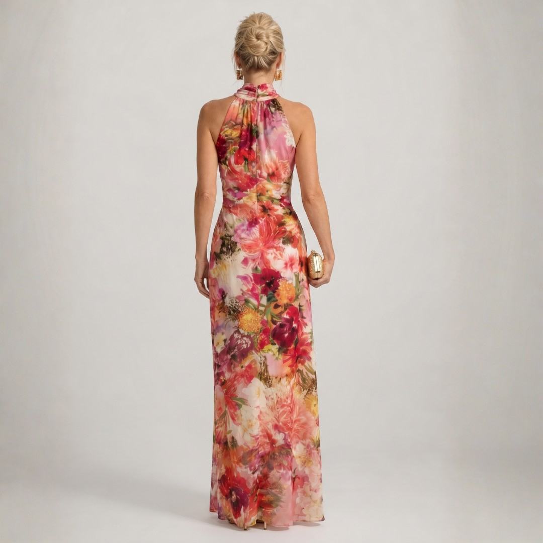 Bridget | Floral Halter Maxi Dress