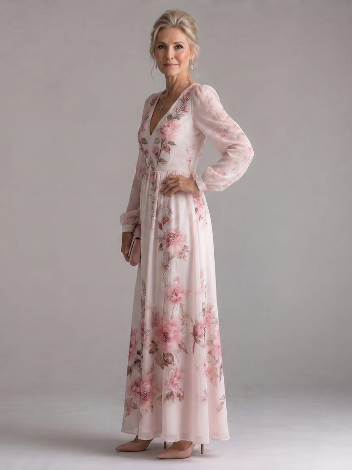 Musal | Long Sleeve Natural Flow Midi Dress