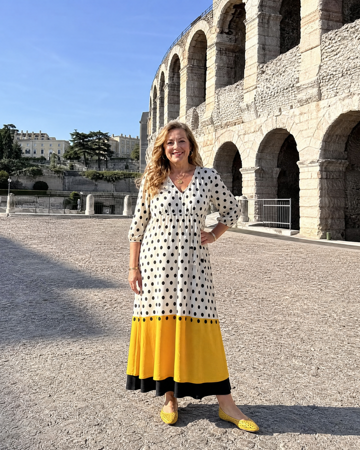 Marimana | Polka Dot Colour Block Everyday Midi Dress