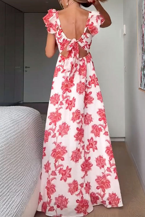Patricia | Ruffle Floral Print Maxi Dress