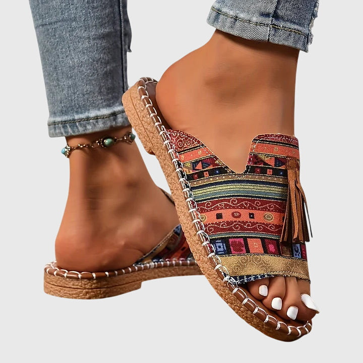 Hadley | Bohemian Tassel Slide Sandals