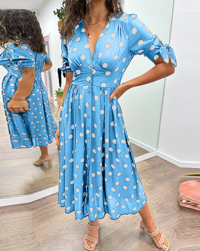 Bellamy | Polka Dots V-Neck Dress