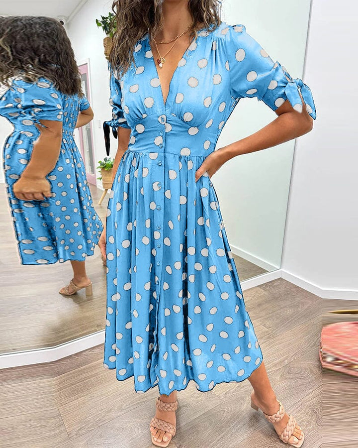 Bellamy | Polka Dots V-Neck Dress