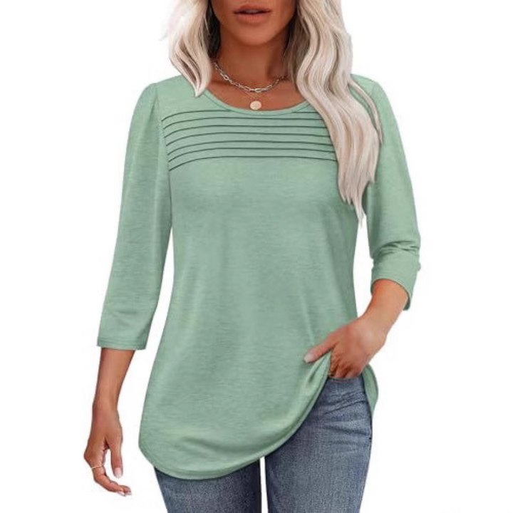 Allison | Casual Pleated Front Spring Top