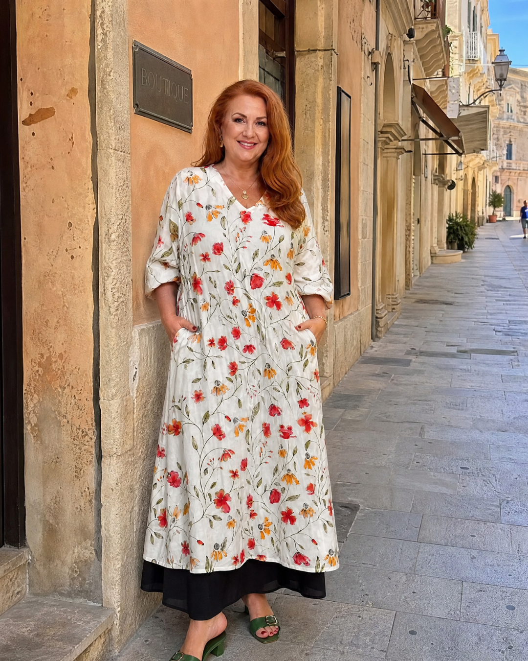 Colesum | Wildflower Print Everyday Swing Midi Dress