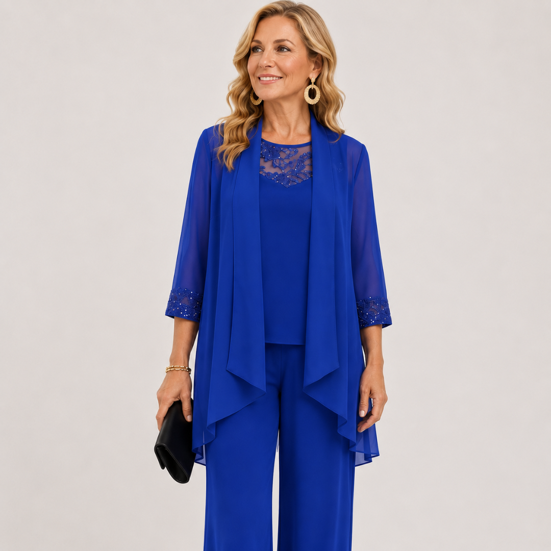 Eleanor | Flowing Jacket &amp; Wide-Leg Pant Set