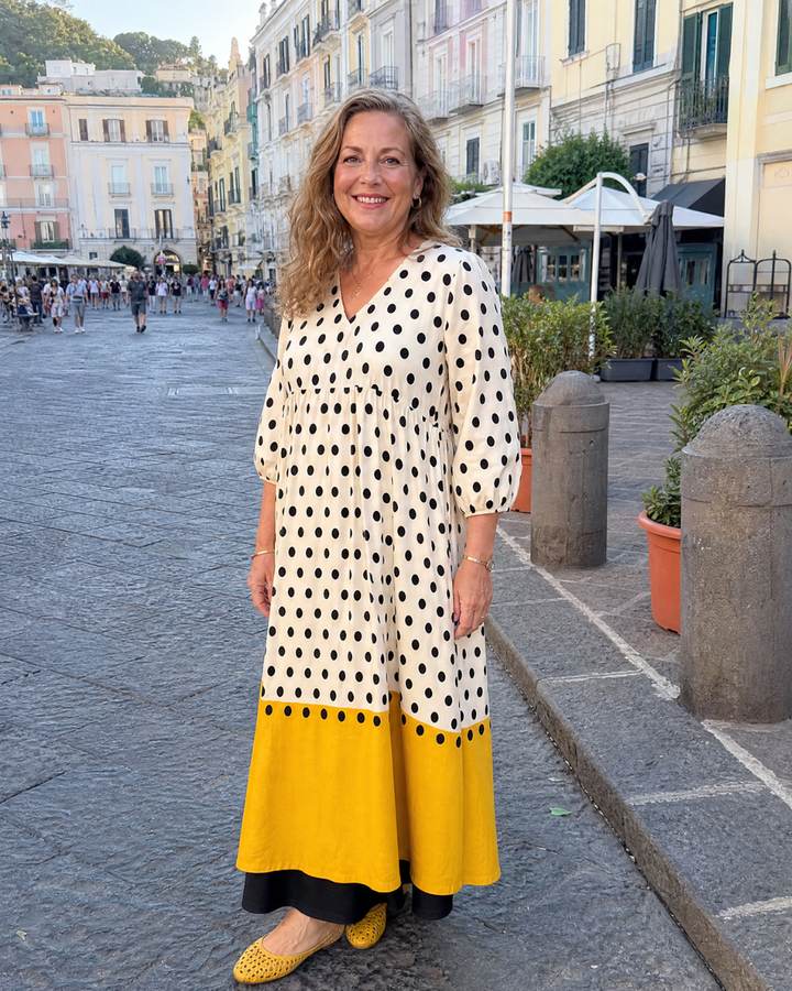 Marimana | Polka Dot Colour Block Everyday Midi Dress