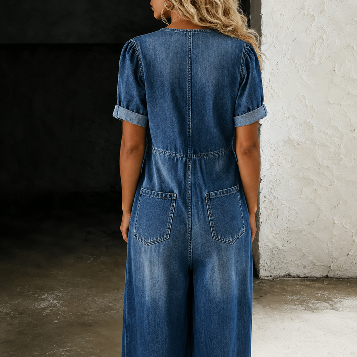 Soleil Denim Wide-Leg Jumpsuit