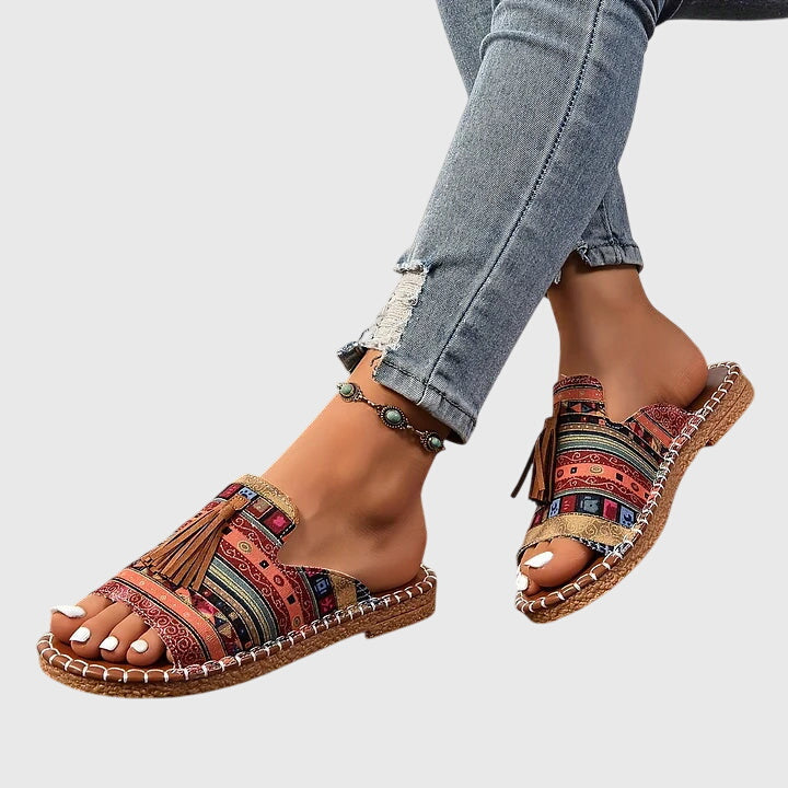 Hadley | Bohemian Tassel Slide Sandals