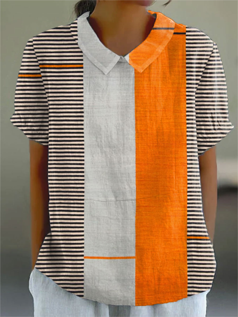 Lena | Colour Block Striped Shirt