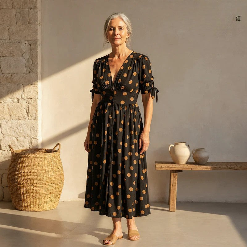 Bellamy | Polka Dots V-Neck Dress