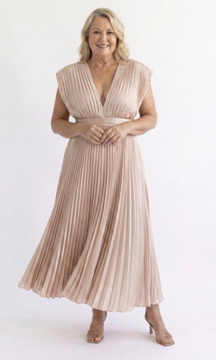 Lily | Timeless Pleated Midi Dress