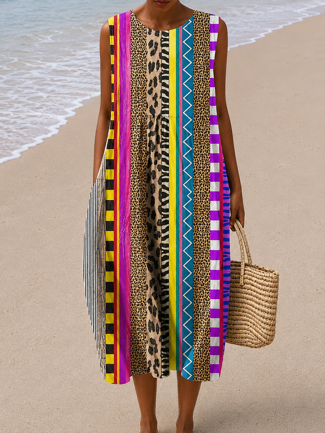 Isabella | Sleeveless Relaxed Fit Midi Dress