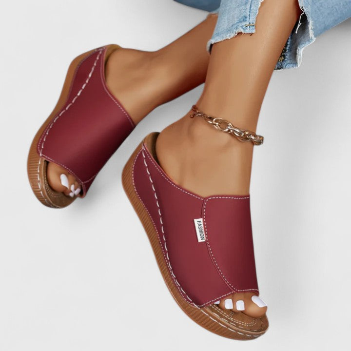 Celestine | Minimalist Wedge Slide Sandals