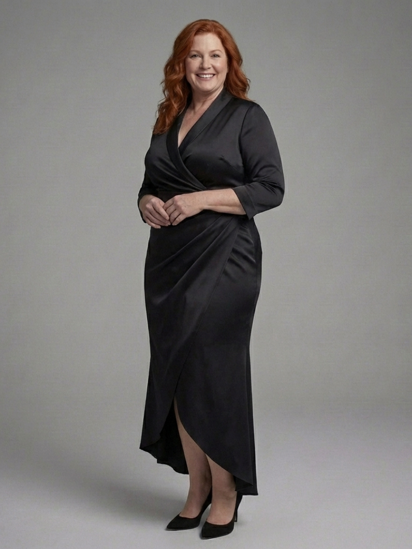 Celestine | Long Sleeve Wrap High Low Midi Dress