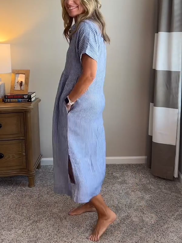 Phoebe | Striped Button-Up Dress
