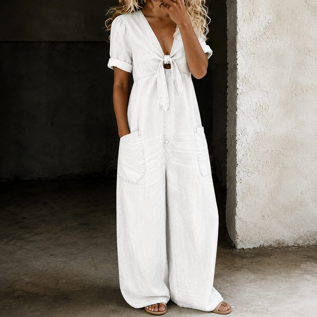 Soleil Denim Wide-Leg Jumpsuit