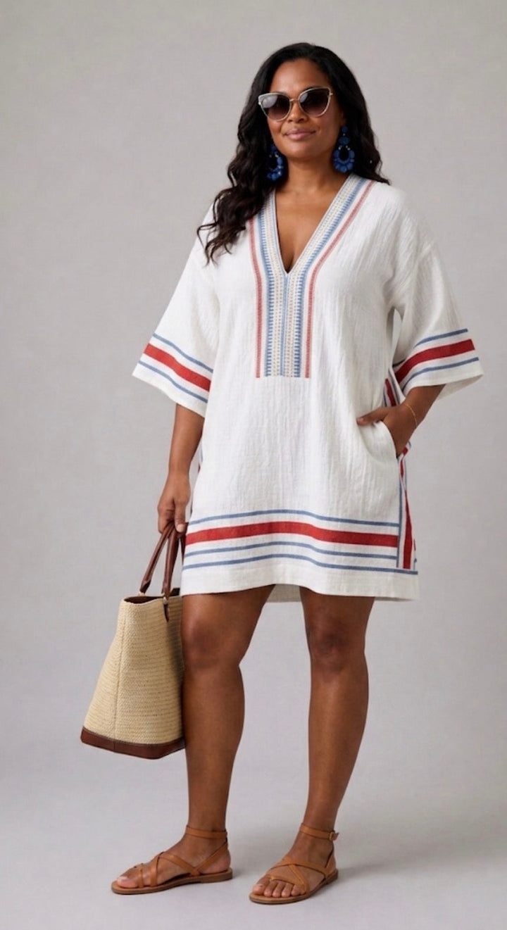Lysandra | V-Neck Half Sleeve Knee Length Dress