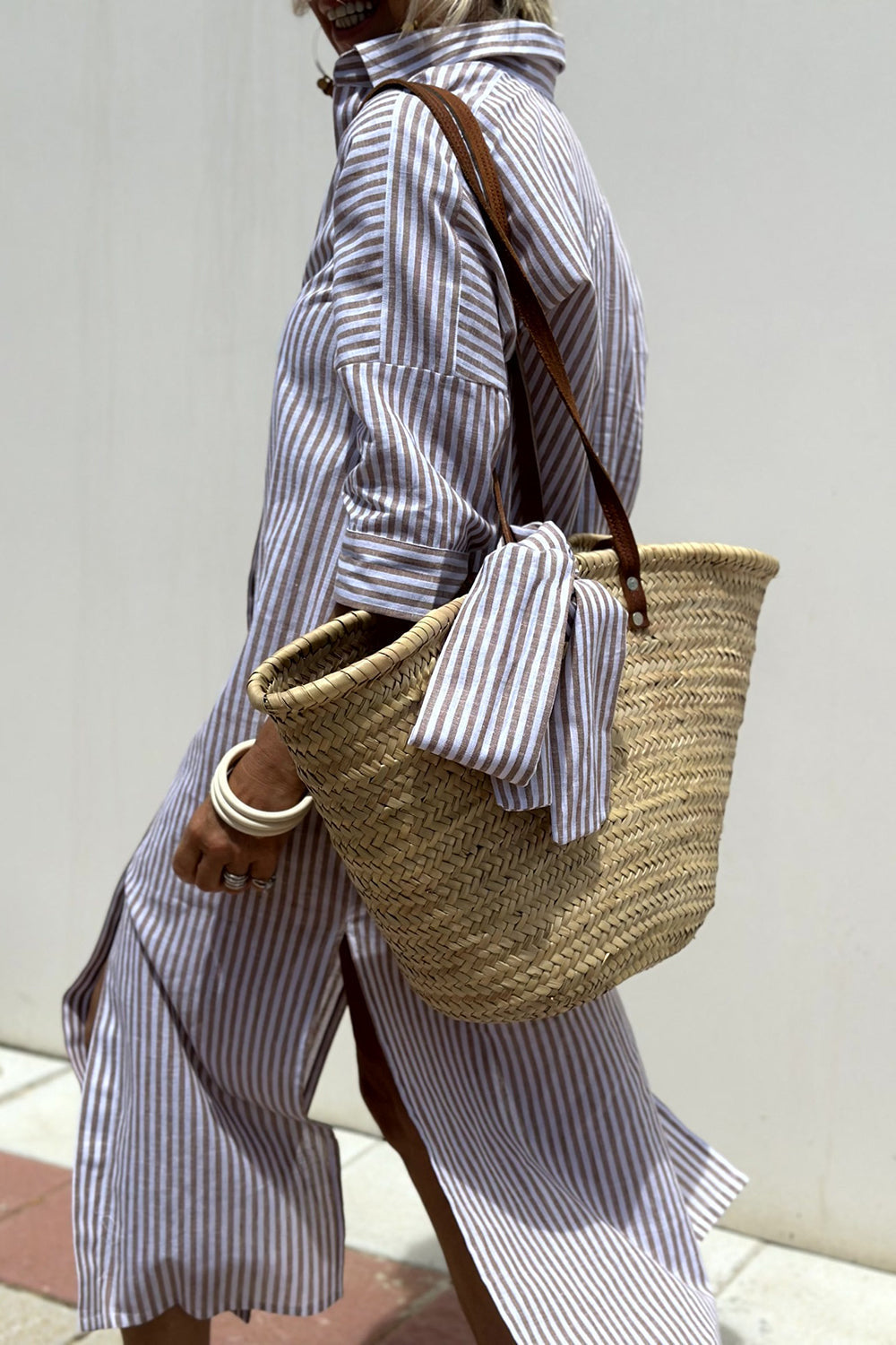 Corinne | Classic Striped Shirt Maxi