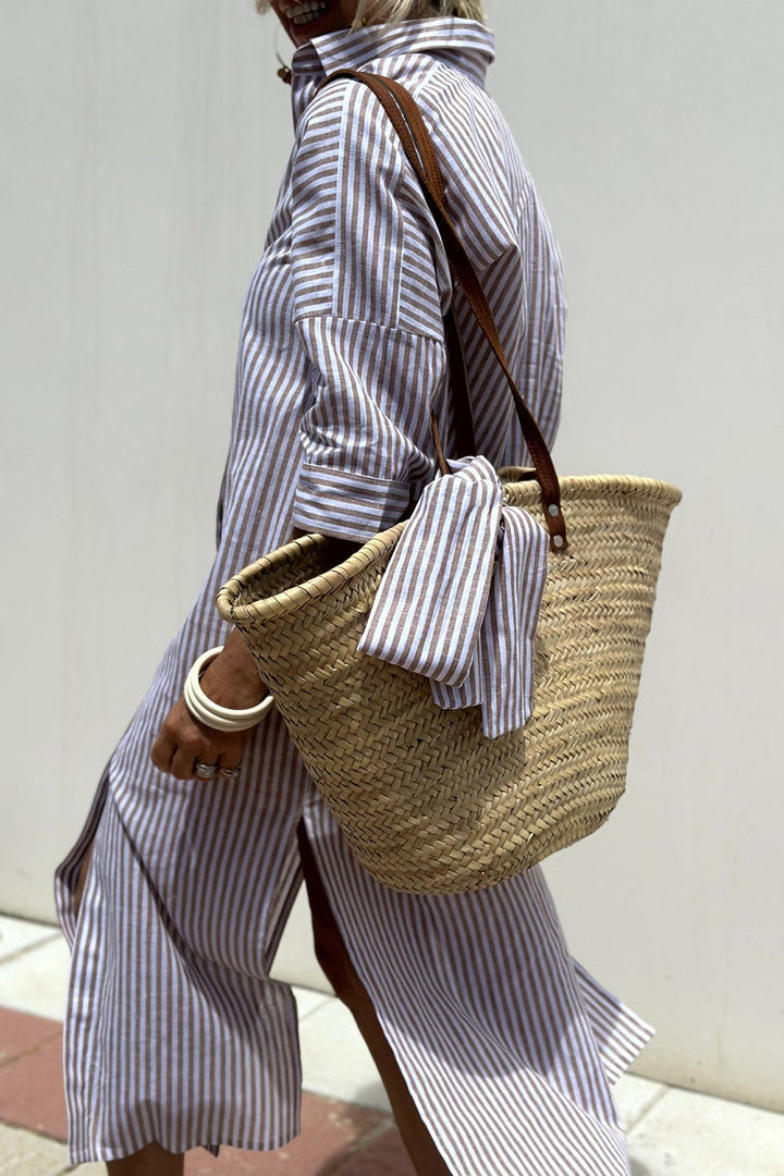 Corinne | Classic Striped Shirt Maxi