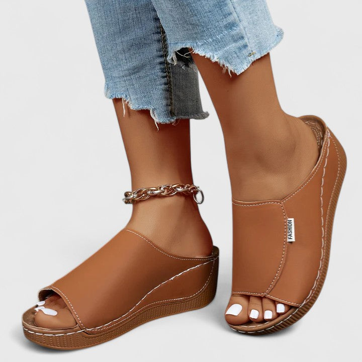 Celestine | Minimalist Wedge Slide Sandals