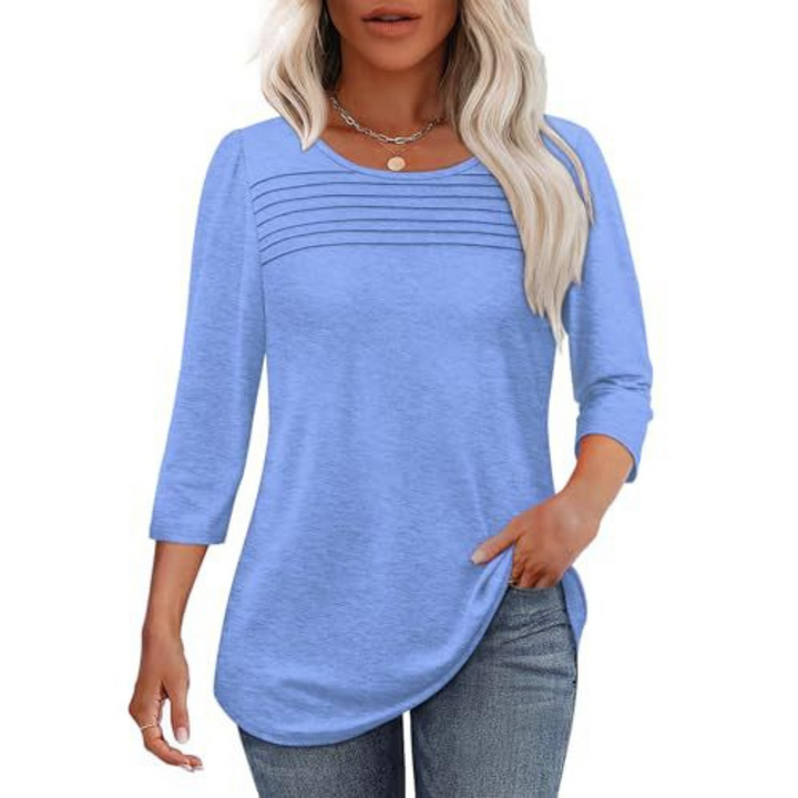 Allison | Casual Pleated Front Spring Top
