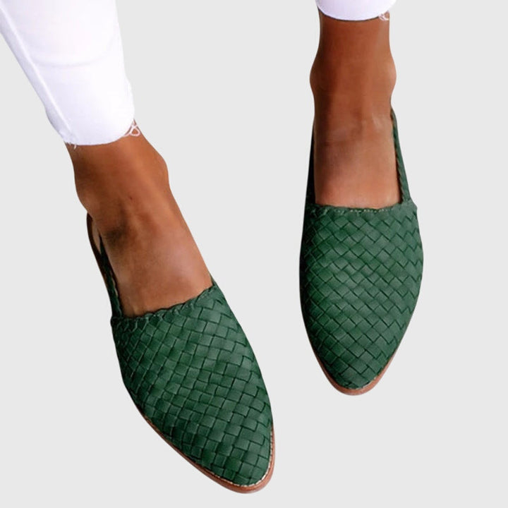 Natalie | Woven Slingback Mule Flats