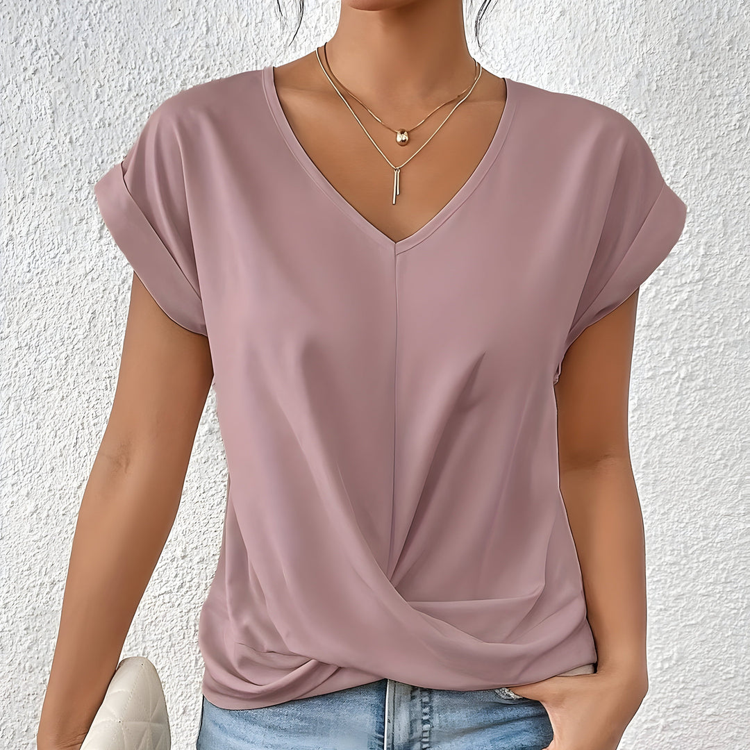 Bella | Classic Twist Detail V-Neck Top