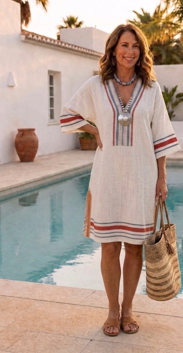 Lysandra | V-Neck Half Sleeve Knee Length Dress