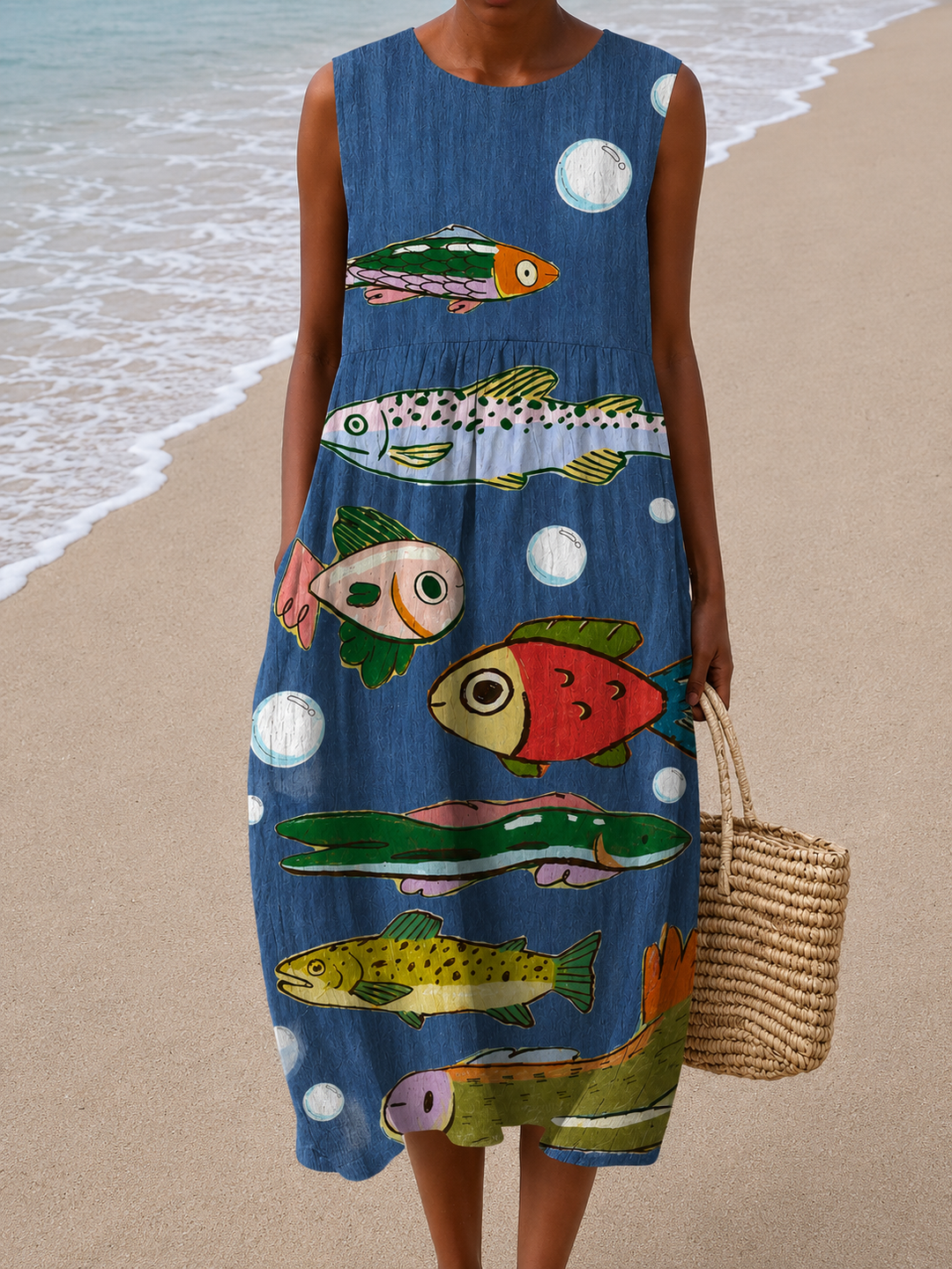 Mia | Sleeveless Relaxed Fit Midi Dress