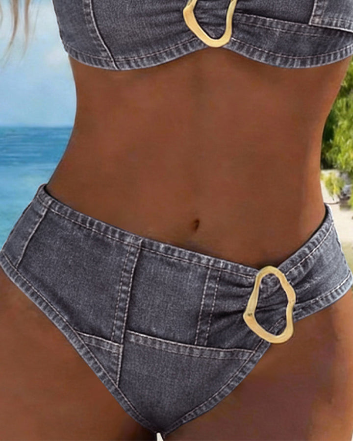 Patricia | Metal Buckle Suspender Bikini Two-Piece