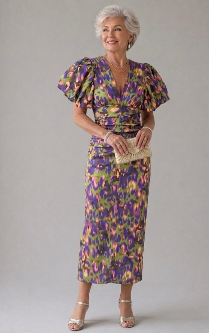 Clara | Vivid Pleated Midi Dress