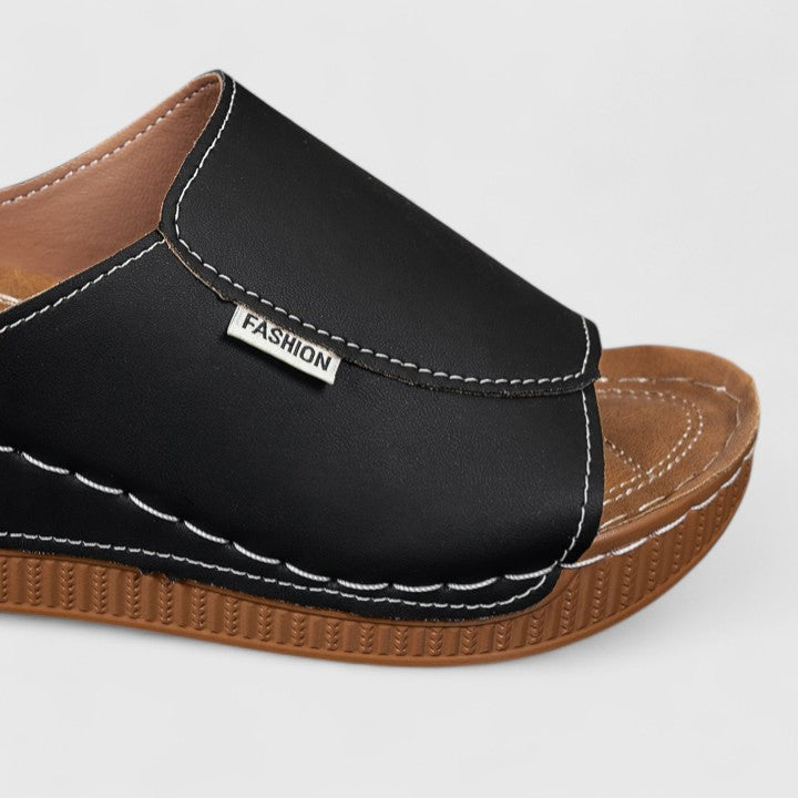 Celestine | Minimalist Wedge Slide Sandals