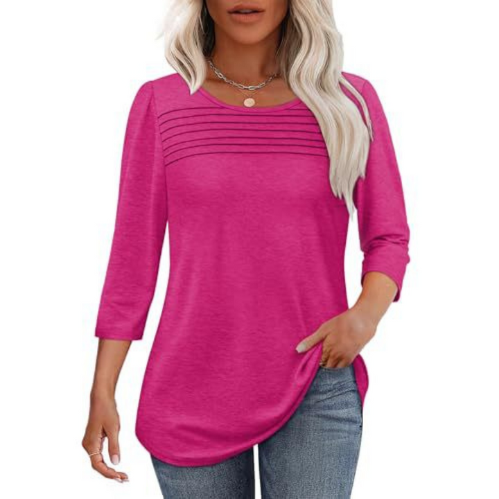 Allison | Casual Pleated Front Spring Top