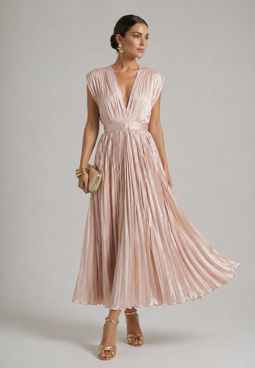 Lily | Timeless Pleated Midi Dress