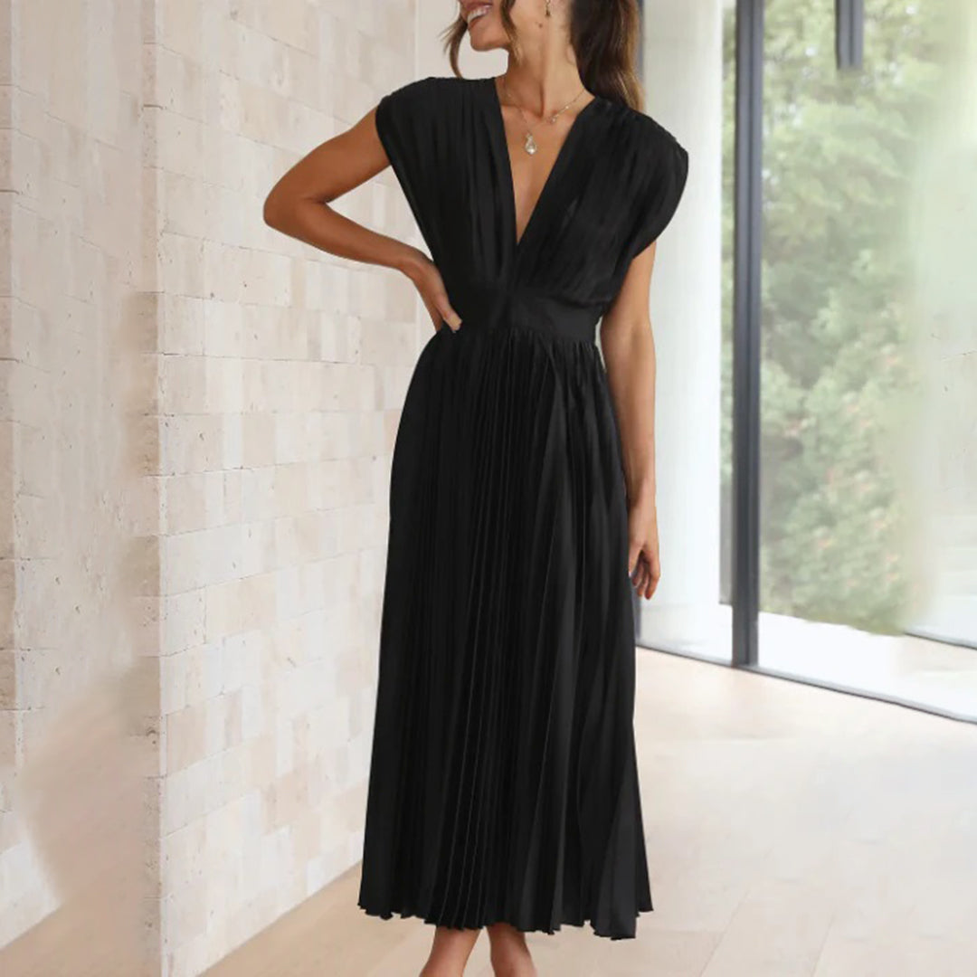 Lily | Timeless Pleated Midi Dress