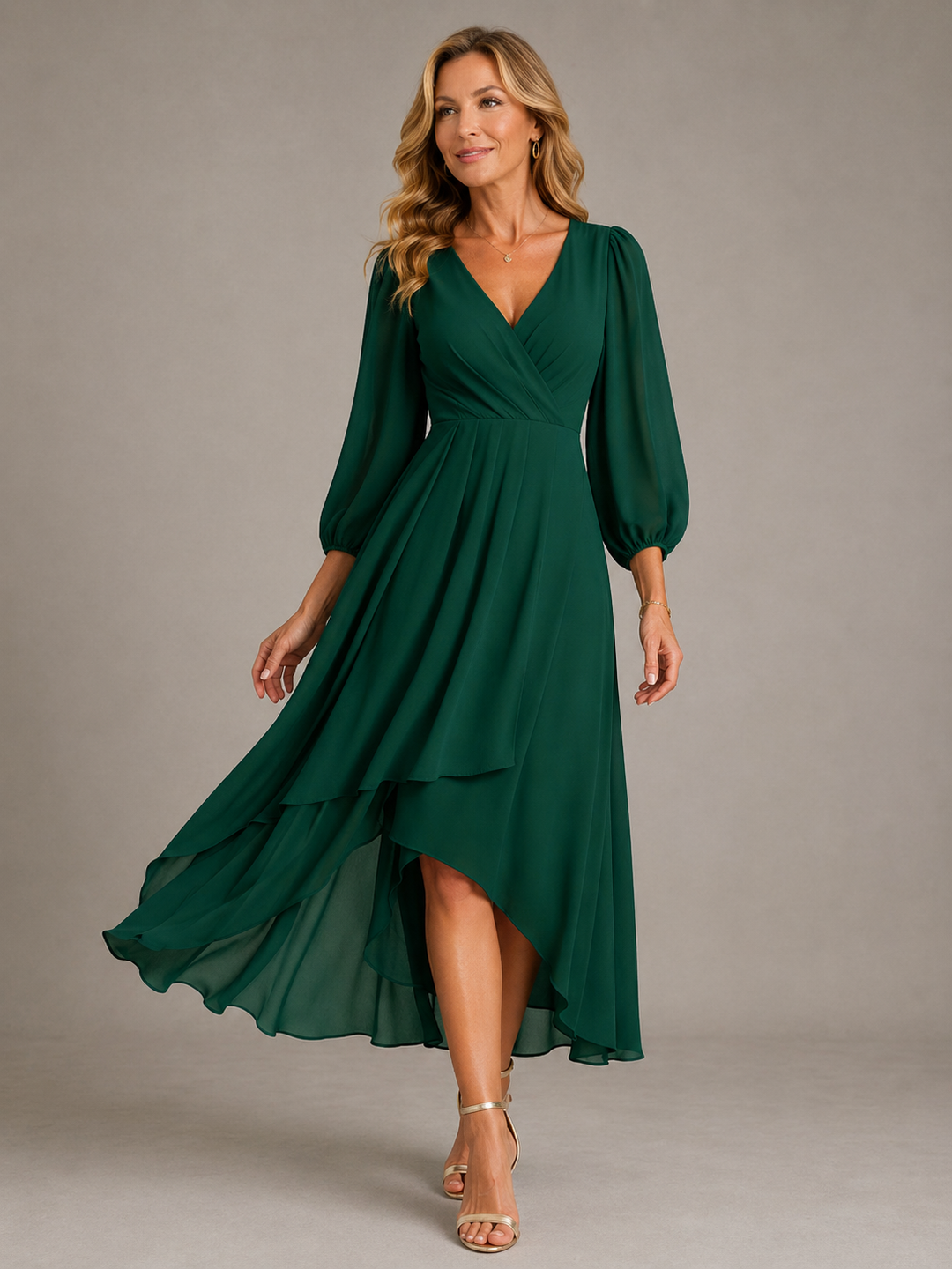 Mia | Elegant V-Neck Long Dress