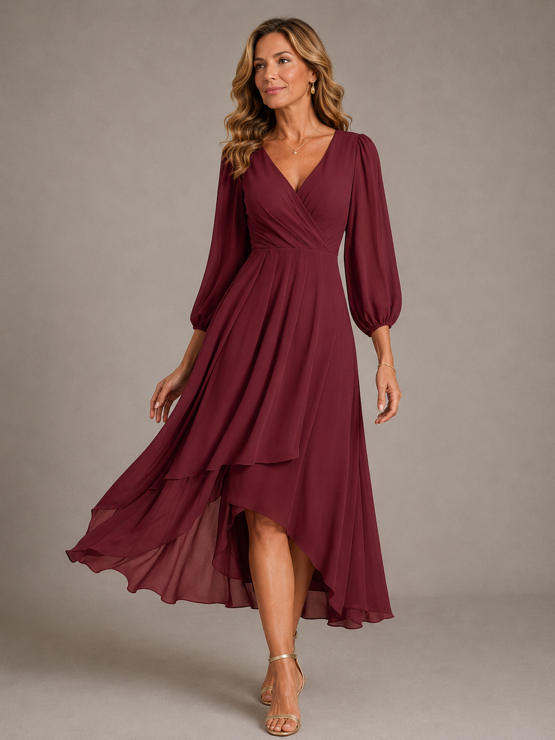 Mia | Elegant V-Neck Long Dress